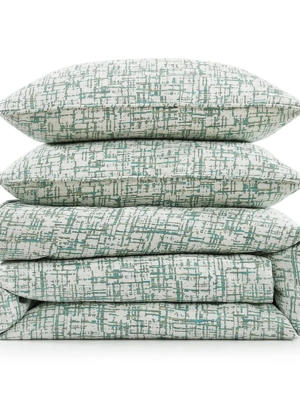 HiEnd Accents Keziah Green Textured Pattern Chenille Jacquard Modern Comforter